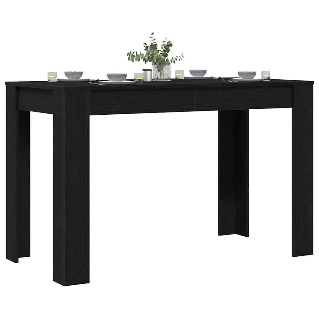 Dining Table Black Oak 120x60x76 cm Engineered Wood